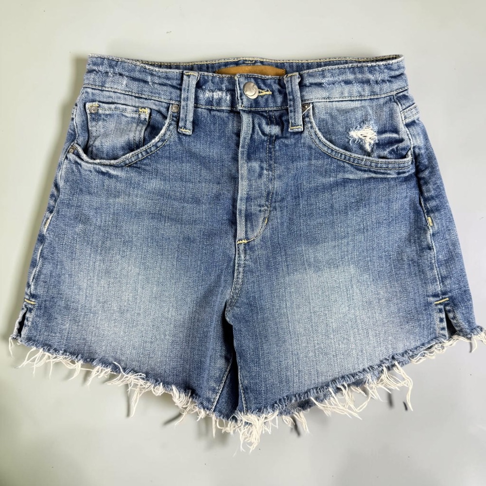 Joes Jeans The Smith High Rise Denim Shorts Cindy Wash 24 Cutoff Distressed